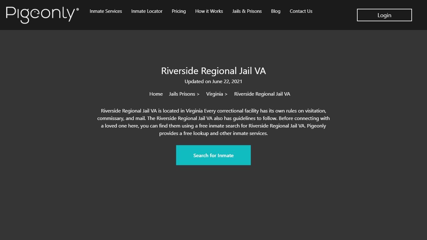 Riverside Regional Jail VA Inmate Search | Virginia